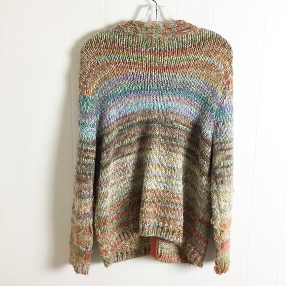 Dressbarn Sweater Cardigan Size 14/16 Wool Blend Colorful Zip Up Knit Plus - Picture 4 of 4